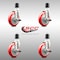 Service Caster 5 Inch 316SS Red Poly Swivel 1-3/4 Inch Expanding Stem Caster Set Brake SCC SCC-SS316EX20S514-PPUB-RED-TLB-134-4 - alternate 4